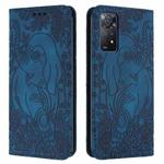 For Xiaomi Redmi Note 11 Pro 4G / 5G Global Retro Elephant Embossed Leather Phone Case(Blue)