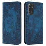 For Xiaomi Redmi Note 11 / Note 11S 4G Global Retro Elephant Embossed Leather Phone Case(Blue)