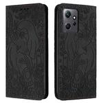 For Xiaomi Redmi Note 12 4G Global Retro Elephant Embossed Leather Phone Case(Black)