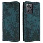 For Xiaomi Redmi Note 12 4G Global Retro Elephant Embossed Leather Phone Case(Green)