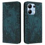 For Xiaomi Redmi Note 13 4G Retro Elephant Embossed Leather Phone Case(Green)