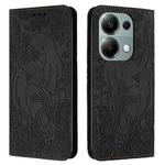 For Xiaomi Redmi Note 13 Pro 4G Retro Elephant Embossed Leather Phone Case(Black)