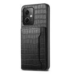 For Xiaomi Redmi Note 12 4G Global Crocodile Texture Card Bag Design Full Coverage Phone Case(Black)