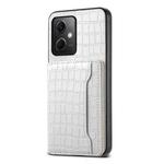 For Xiaomi Redmi Note 12 4G Global Crocodile Texture Card Bag Design Full Coverage Phone Case(White)