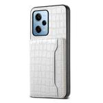 For Xiaomi Redmi Note 12 Pro 4G Crocodile Texture Card Bag Design Full Coverage Phone Case(White)