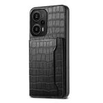 For Xiaomi Redmi Note 12 Turbo/Poco F5 Crocodile Texture Card Bag Design Full Coverage Phone Case(Black)