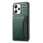 For Xiaomi Redmi 12/Note 12R Crocodile Texture Card Bag Design Full Coverage Phone Case(Green)