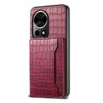 For Huawei nova 12 Pro Crocodile Texture Card Bag Design Full Coverage Phone Case(Red)