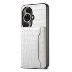 For Huawei nova 11 Pro Crocodile Texture Card Bag Design Full Coverage Phone Case(White)