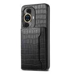 For Huawei nova 11 Crocodile Texture Card Bag Design Full Coverage Phone Case(Black)