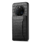 For Huawei Mate 50 Pro Crocodile Texture Card Bag Design Full Coverage Phone Case(Black)