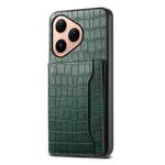 For Huawei Pura 80 5G Crocodile Texture Card Bag Design Full Coverage Phone Case(Green)