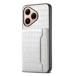 For Huawei Pura 80 5G Crocodile Texture Card Bag Design Full Coverage Phone Case(White)
