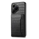 For Huawei Pura 80 Pro / 80 Pro+ 5G Crocodile Texture Card Bag Design Full Coverage Phone Case(Black)