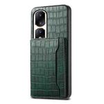 For Honor 90 Pro Crocodile Texture Card Bag Design Full Coverage Phone Case(Green)
