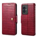 For Honor 100 Denior Crocodile Texture Oil Edge Leather Phone Case(Rose Red)