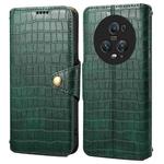 For Honor Magic5 Pro Denior Crocodile Texture Oil Edge Leather Phone Case(Green)