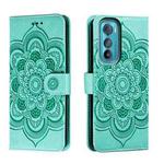 For Motorola Moto Edge 30 Sun Mandala Embossing Pattern Phone Leather Case(Green)