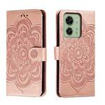 For Motorola Moto Edge 40 Sun Mandala Embossing Pattern Phone Leather Case(Rose Gold)