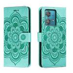 For Motorola Moto Edge 40 Neo Sun Mandala Embossing Pattern Phone Leather Case(Green)