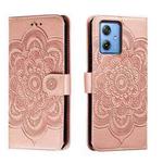 For Motorola Moto G 5G 2023 Sun Mandala Embossing Pattern Phone Leather Case(Rose Gold)