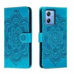 For Motorola Moto G 5G 2023 Sun Mandala Embossing Pattern Phone Leather Case(Blue)