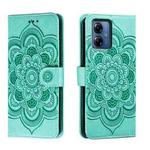 For Motorola Moto G14 Sun Mandala Embossing Pattern Phone Leather Case(Green)