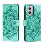 For Motorola Moto G53 Sun Mandala Embossing Pattern Phone Leather Case(Green)