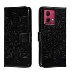 For Motorola Moto G84 Sun Mandala Embossing Pattern Phone Leather Case(Black)