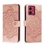 For Motorola Moto G84 Sun Mandala Embossing Pattern Phone Leather Case(Rose Gold)