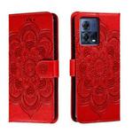 For Motorola Moto S30 Pro Sun Mandala Embossing Pattern Phone Leather Case(Red)