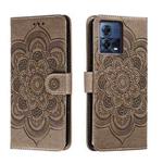 For Motorola Moto S30 Pro Sun Mandala Embossing Pattern Phone Leather Case(Grey)