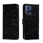 For Motorola Moto S30 Pro Sun Mandala Embossing Pattern Phone Leather Case(Black)