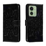 For Motorola Edge 40 Sun Mandala Embossing Pattern Phone Leather Case(Black)