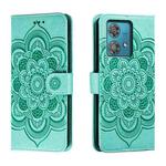 For Motorola Edge 40 Neo Sun Mandala Embossing Pattern Phone Leather Case(Green)