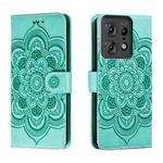 For Motorola Edge 50 Pro Sun Mandala Embossing Pattern Phone Leather Case(Green)