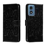 For Motorola Moto G Play 2024 Sun Mandala Embossing Pattern Phone Leather Case(Black)
