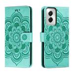 For Motorola Moto G Power 5G 2024 Sun Mandala Embossing Pattern Phone Leather Case(Green)