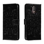 For Motorola Moto G4 Sun Mandala Embossing Pattern Phone Leather Case(Black)