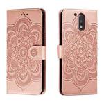 For Motorola Moto G4 Sun Mandala Embossing Pattern Phone Leather Case(Rose Gold)