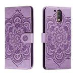 For Motorola Moto G4 Sun Mandala Embossing Pattern Phone Leather Case(Purple)