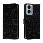 For Motorola Moto G24 Power Sun Mandala Embossing Pattern Phone Leather Case(Black)