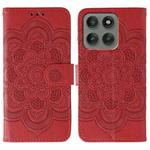 For Motorola Edge 60 Pro Sun Mandala Embossing Pattern Phone Leather Case(Red)