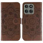 For Motorola Edge 60 Pro Sun Mandala Embossing Pattern Phone Leather Case(Brown)