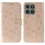For Motorola Edge 60 Pro Sun Mandala Embossing Pattern Phone Leather Case(Rose Gold)