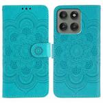 For Motorola Edge 60 Pro Sun Mandala Embossing Pattern Phone Leather Case(Blue)