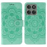 For Motorola Edge 60 Pro Sun Mandala Embossing Pattern Phone Leather Case(Green)
