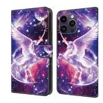 For iPhone 15 Pro Max Crystal Painted Leather Phone case(Unicorn)