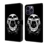 For iPhone 15 Pro Max Crystal Painted Leather Phone case(Skull)