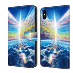 For iPhone XS Max Crystal Painted Leather Phone case(Colorful Sky)